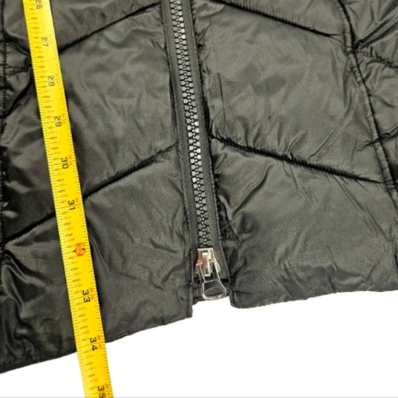 Sam Edelman Walker Hooded Black Long Quilted Puffer Coat Removable Hood - Picture 10 of 13